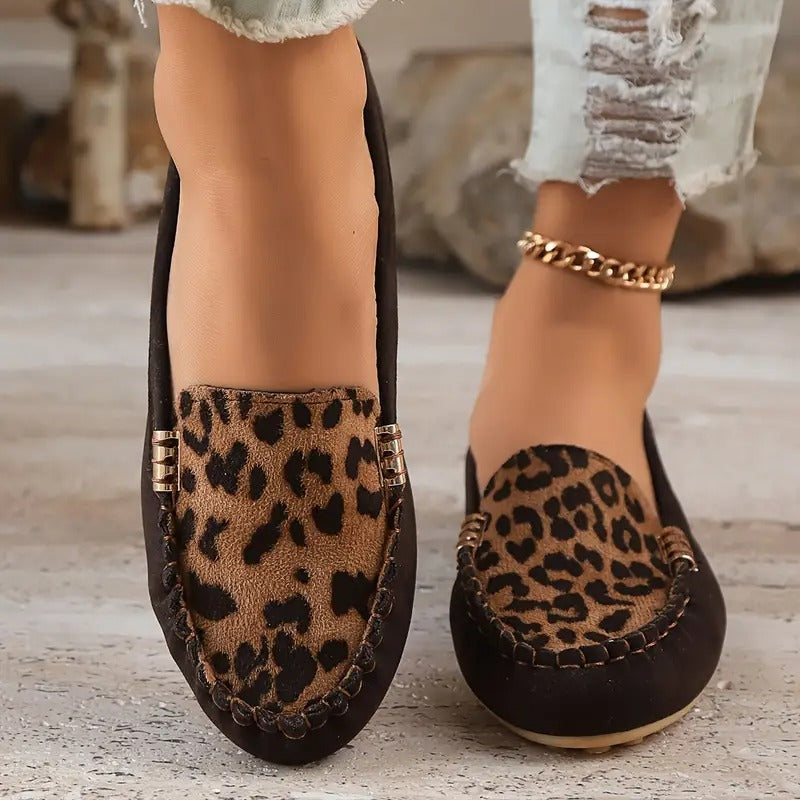 Bequeme Damen-Slipper mit wildem Leopardenprint EB EB