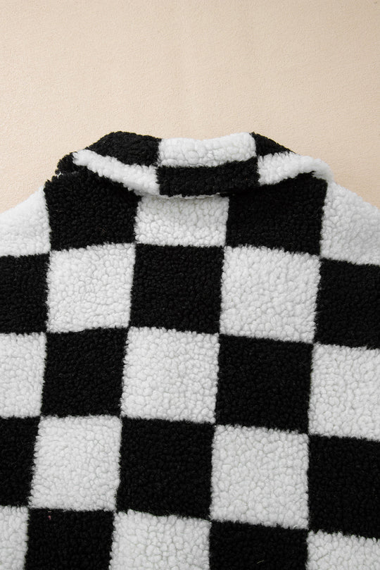 EB | Gitter Sherpa Jacke Polyester Warm und Trendy Produktbeschreibung: