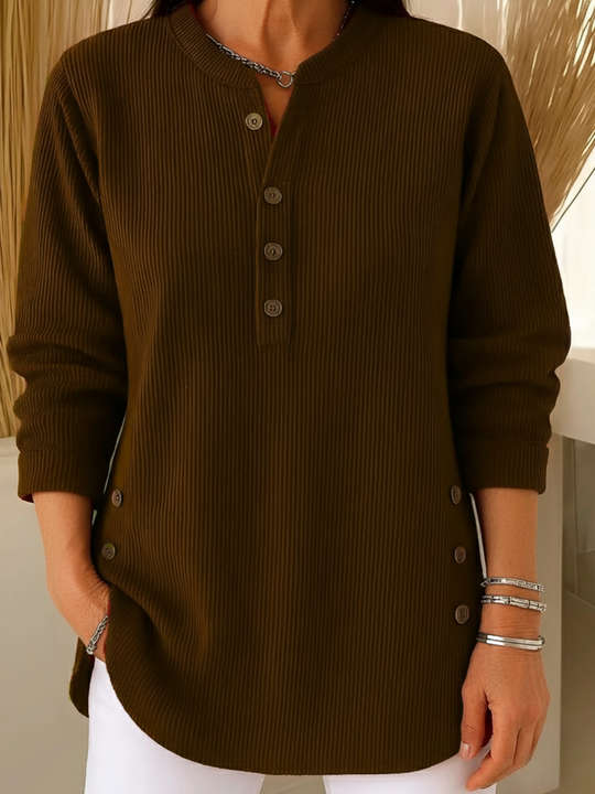 EB | Bequemer Pullover mit Schickem Knopfdetail