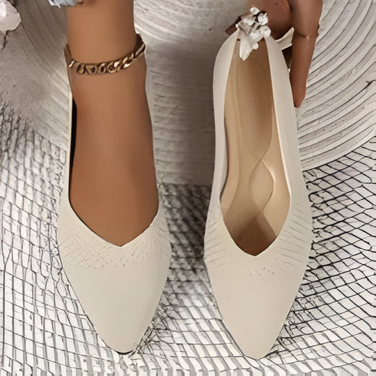 Charmaine | Damen Mode flache Schuhe, Casual Pointed Toe Knit Flats EB