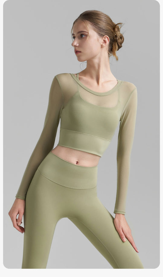 EB | Fake zwei sexy Mesh-Yoga-Kleidung