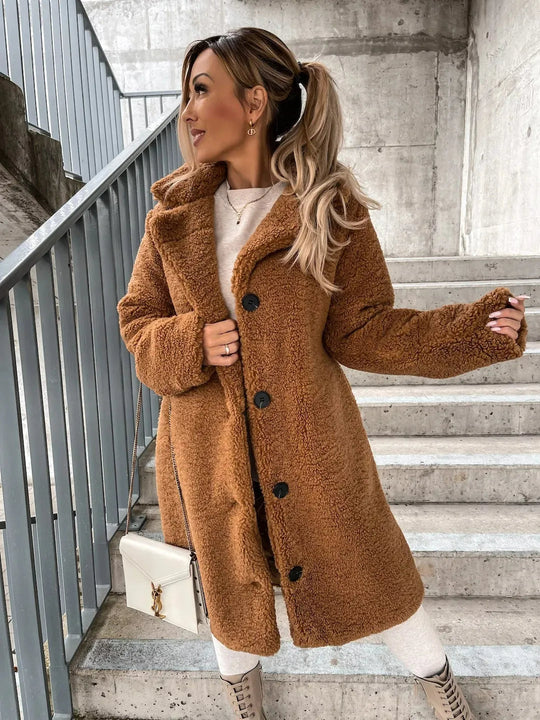 EB | Eleganter Plüsch-Trenchcoat