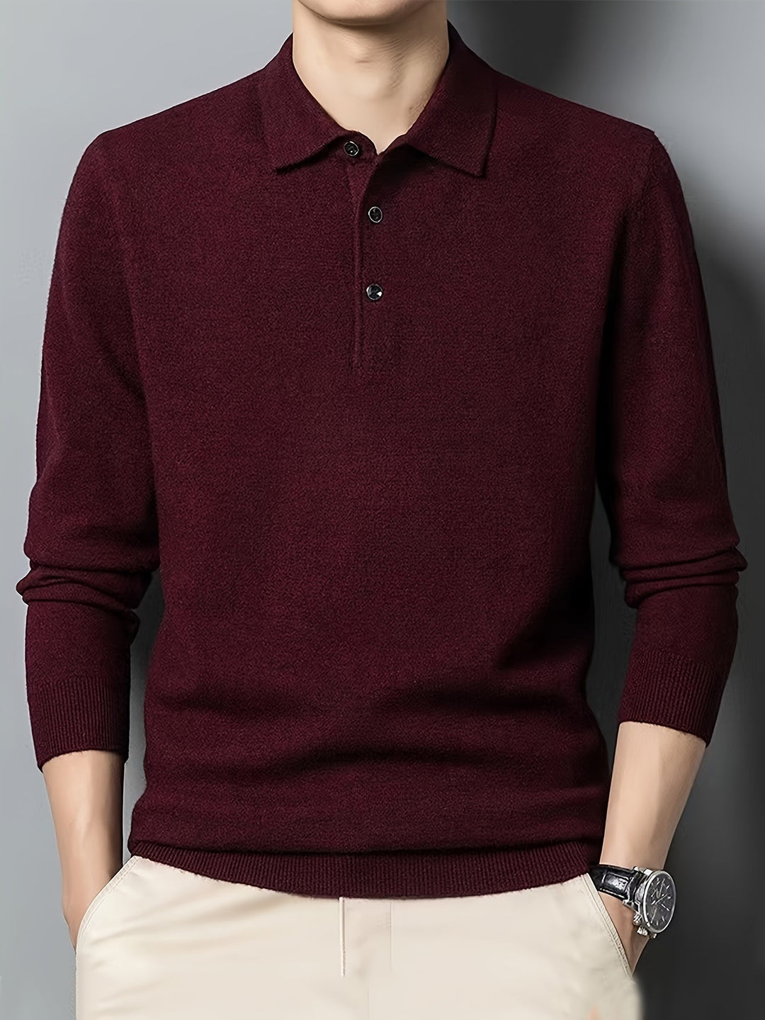 EB | Klassische Strick-polo Weich und Bequem Wollmischung