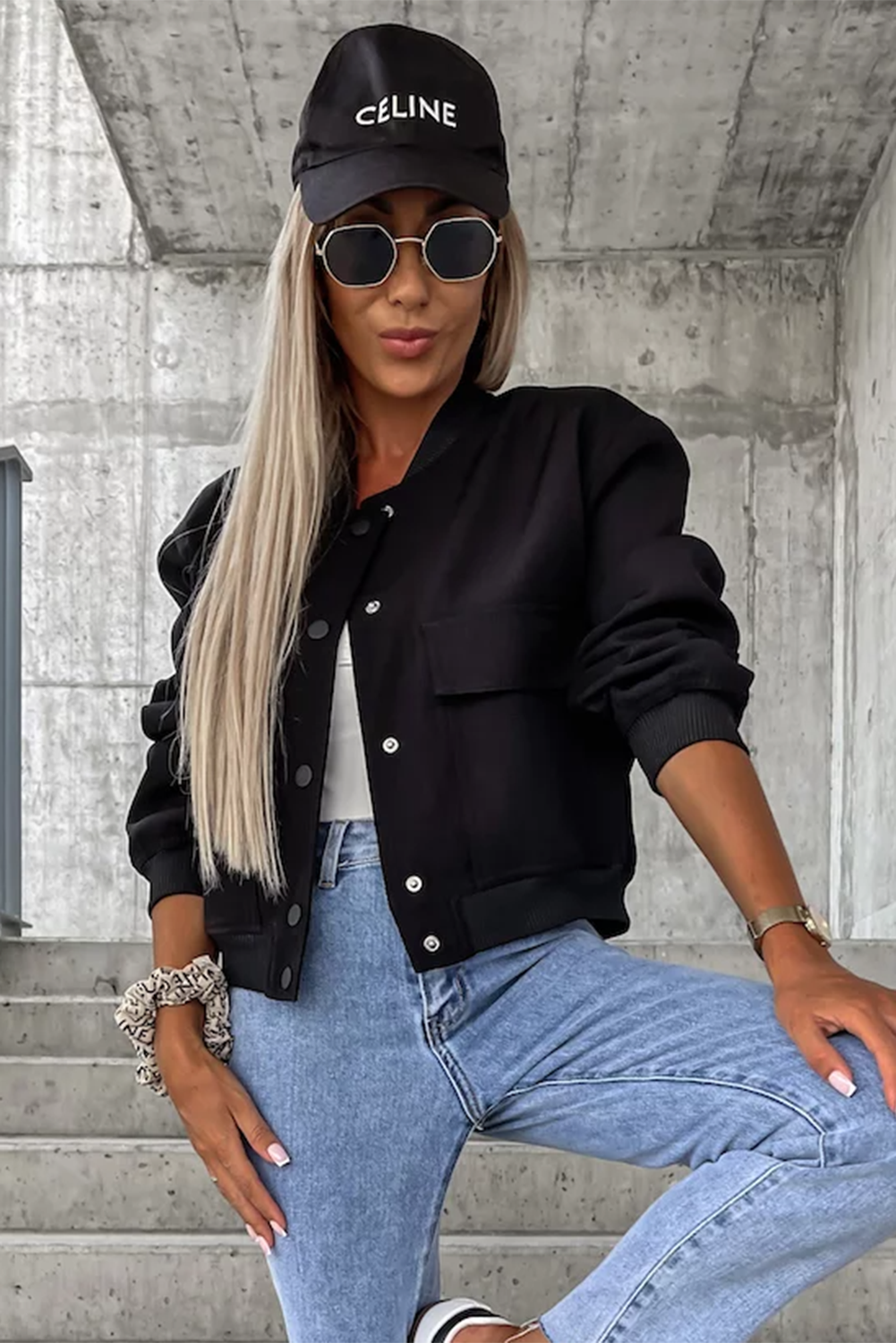 EB | Bomberjacke mit Taschen Polyester-mischung Klassisch und Zeitlos