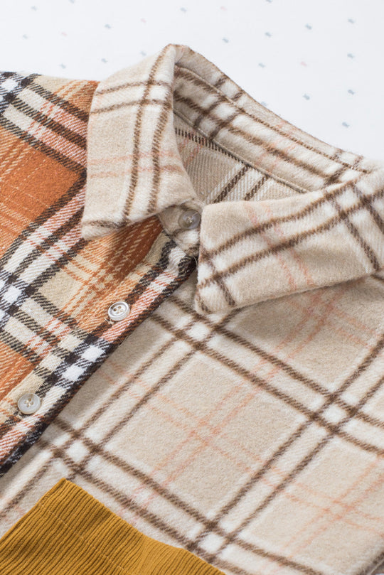 EB | Gitterhemde mit Patchwork-details Baumwollmischung Perfekt für Layering