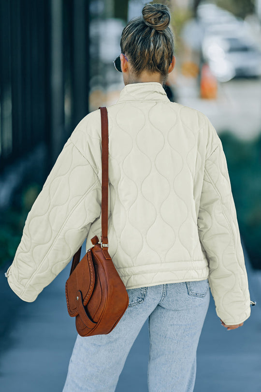 EB | Kordelzug Gefallene Schulter Gequiltete Jacke