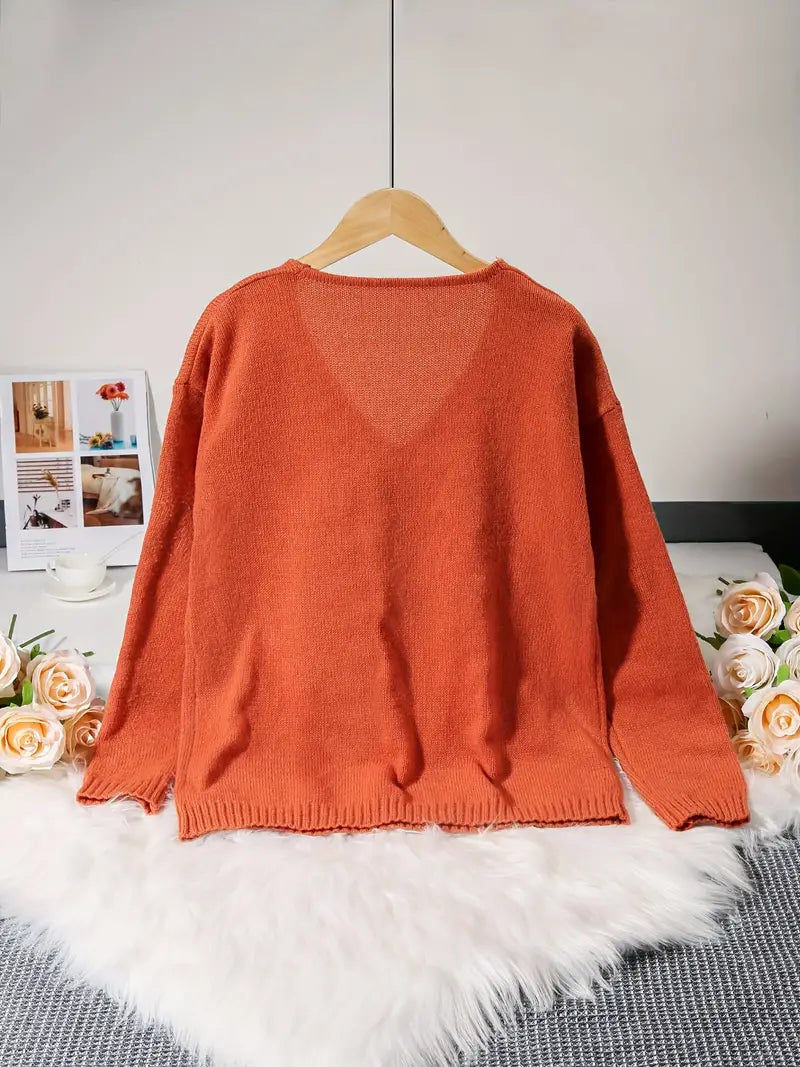 EB | V-Ausschnitt Pullover mit Feiner Struktur
