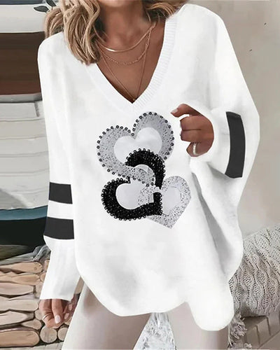 EB | Langarm Top mit Herz Print
