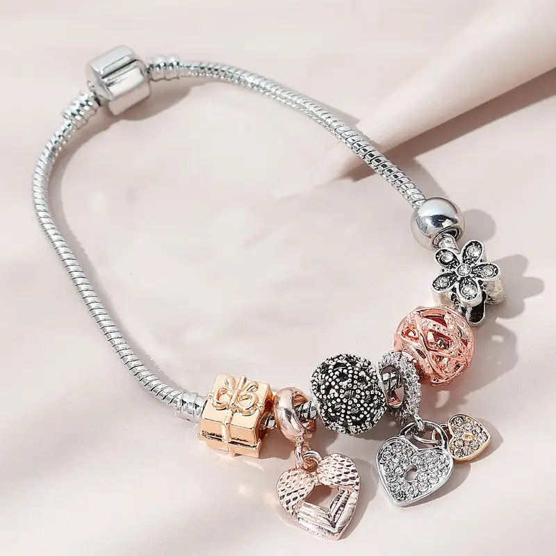 EB Modisches Armband mit Strasssteinen und Blumen
