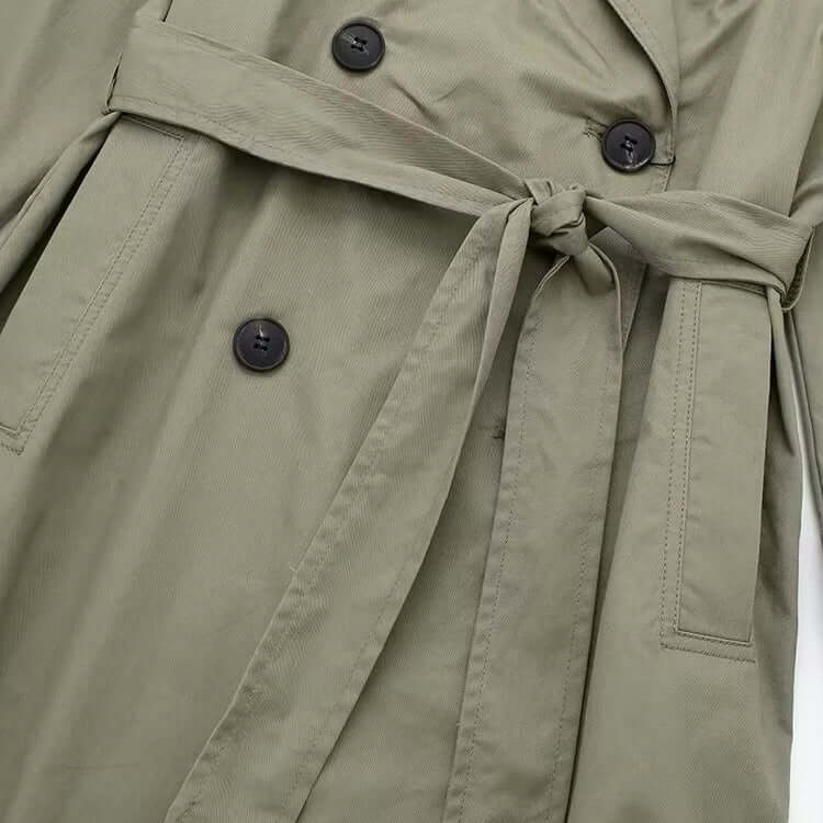 EB | Eleganter doppelt gefütterter Damen-Trenchcoat mit Gürtel