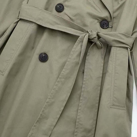 EB | Eleganter doppelt gefütterter Damen-Trenchcoat mit Gürtel