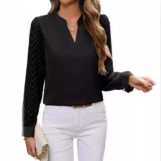 EB | Elegantes Chiffon Top mit V-Ausschnitt