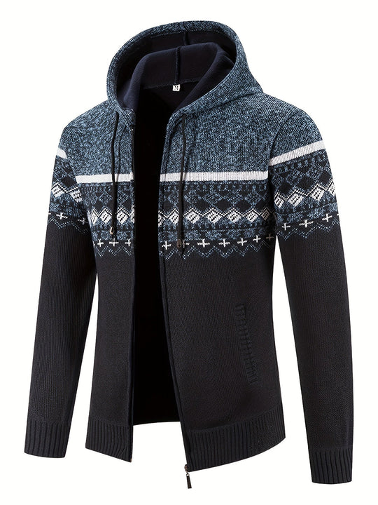 EB | Gemusterter Hoodie Baumwolle und Polyester Warm und Stilvoll