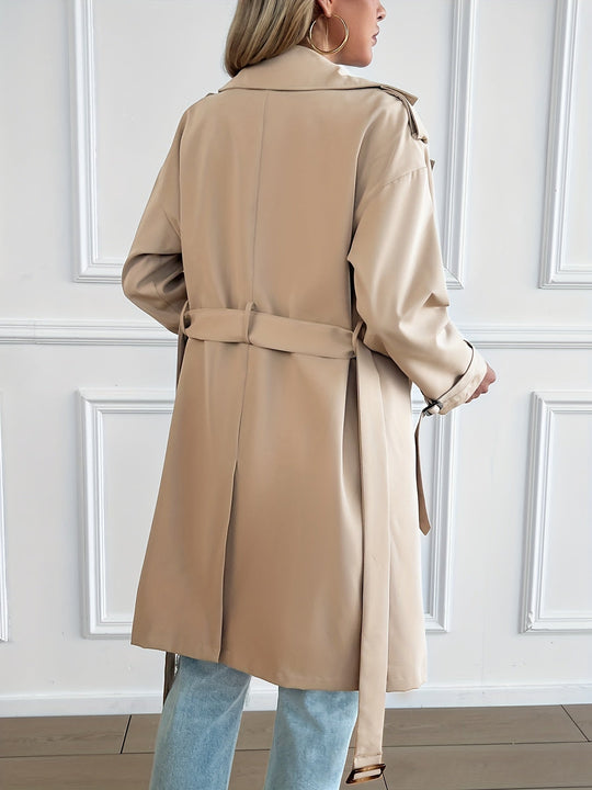 EB | Gürteltrenchcoat mit langen Ärmeln für Frauen Perfekt für den Alltag