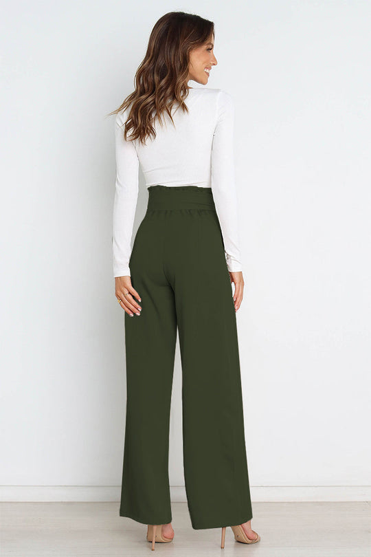 EB | Hohe Taille Paperbag Hose mit Schleifendetail