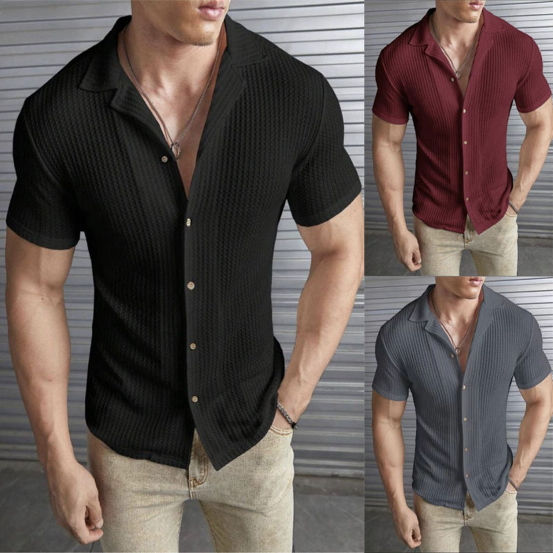 EB | Herrenmode Casual Waffel T-Shirt