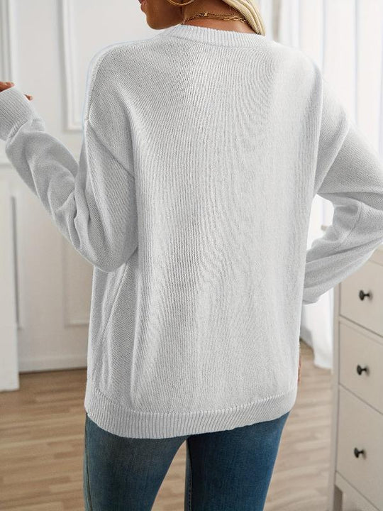 EB | Strickpullover mit Nähdetail Lockere Passform Weich und Modern