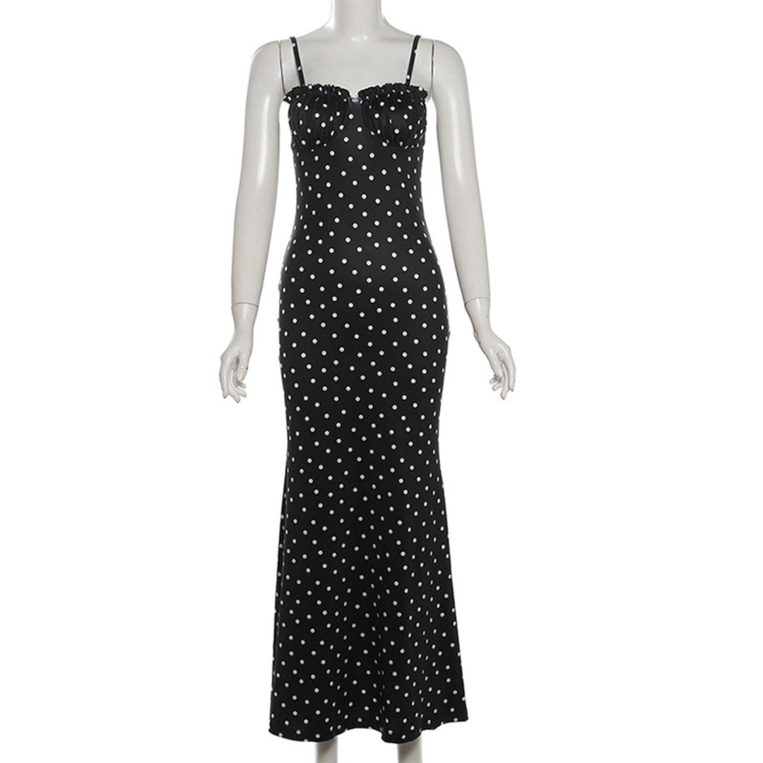 EB | Kleid mit gepunkteten Strapsen mit Neckholder