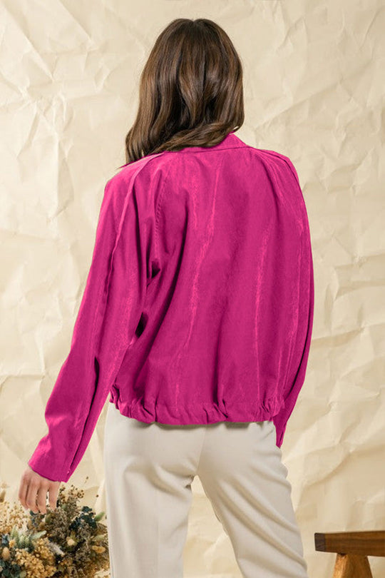 EB | kariert Revers Mehrknopf-Zwei-Taschen-Midi-Jacke
