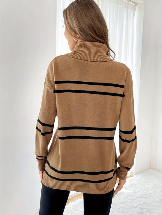 EB | Gestreifter Rollkragenpullover