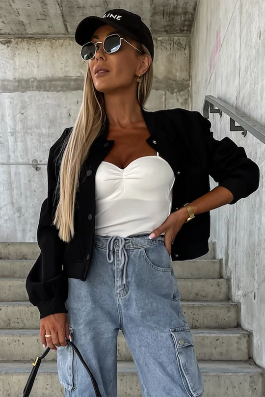 EB | Bomberjacke mit Taschen Polyester-mischung Klassisch und Zeitlos