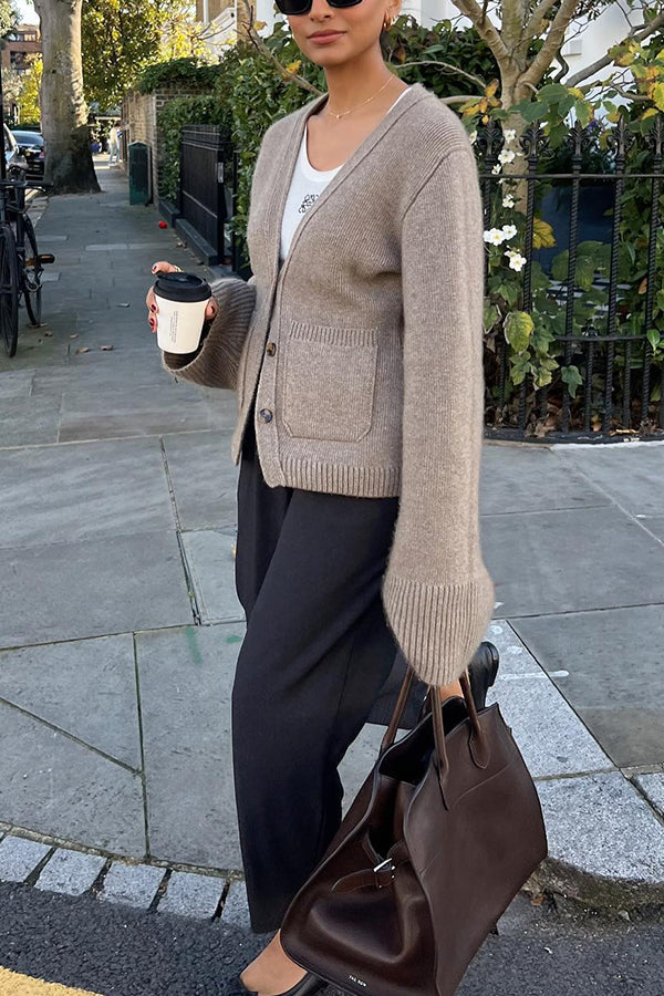 EB | doppelter Taschen Strickjacke
