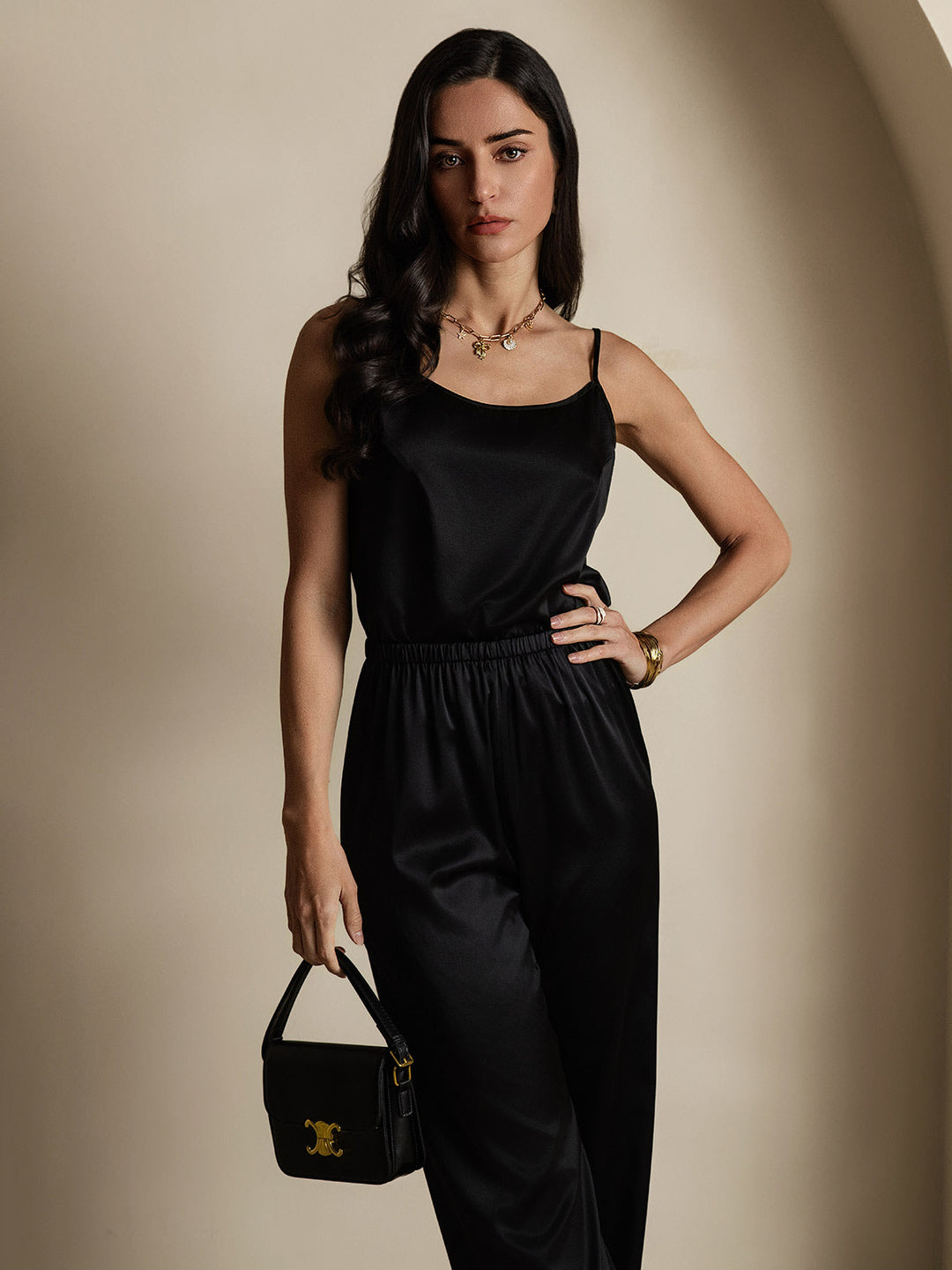 EB | Seide Entspannt Spaghettiträger Camisole Top