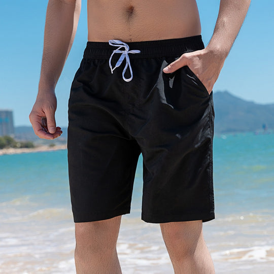 EB | Schnell trocknende einfarbige Strandhosen-Shorts