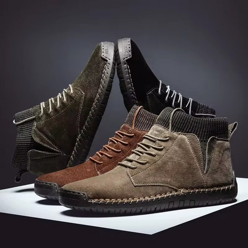 Retro-Wildlederschuhe mit Ripp- und Stichmuster EB EB