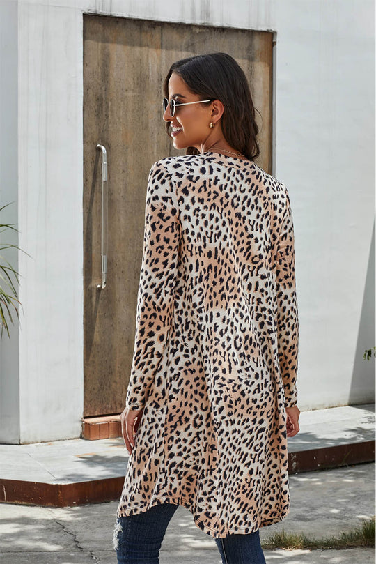 EB | Bedruckter Offene Front Langarm Cardigan