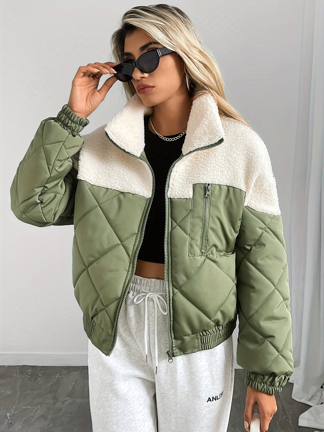EB | Zwischenjacke Lässiger Rundhals Lange Ärmel Herbst/winter