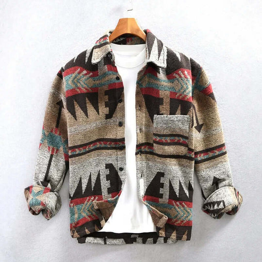 EB | Südwestlicher Aztec-Druck Shirtjacke