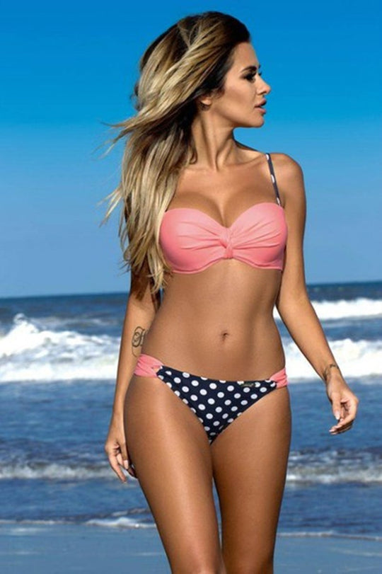 Damen Balconette-Bikini mit seitlicher Raffung und verstellbaren Trägern EB