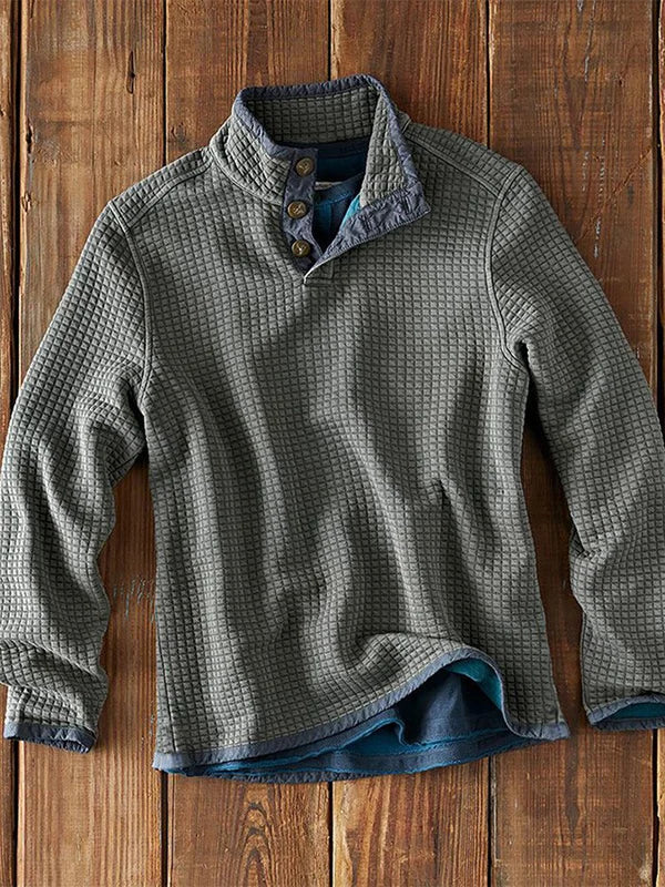 EB | Strukturiertes Waffelshirt mit Knopfdetails Baumwollmischung Warm und Robust