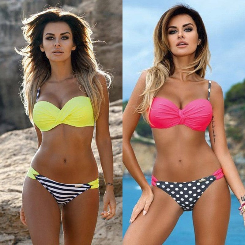 Damen Balconette-Bikini mit seitlicher Raffung und verstellbaren Trägern EB