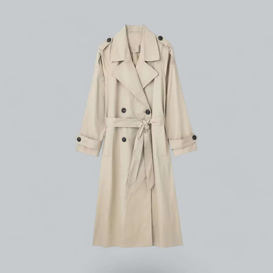 EB | Eleganter doppelt gefütterter Damen-Trenchcoat mit Gürtel