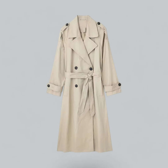 EB | Eleganter doppelt gefütterter Damen-Trenchcoat mit Gürtel