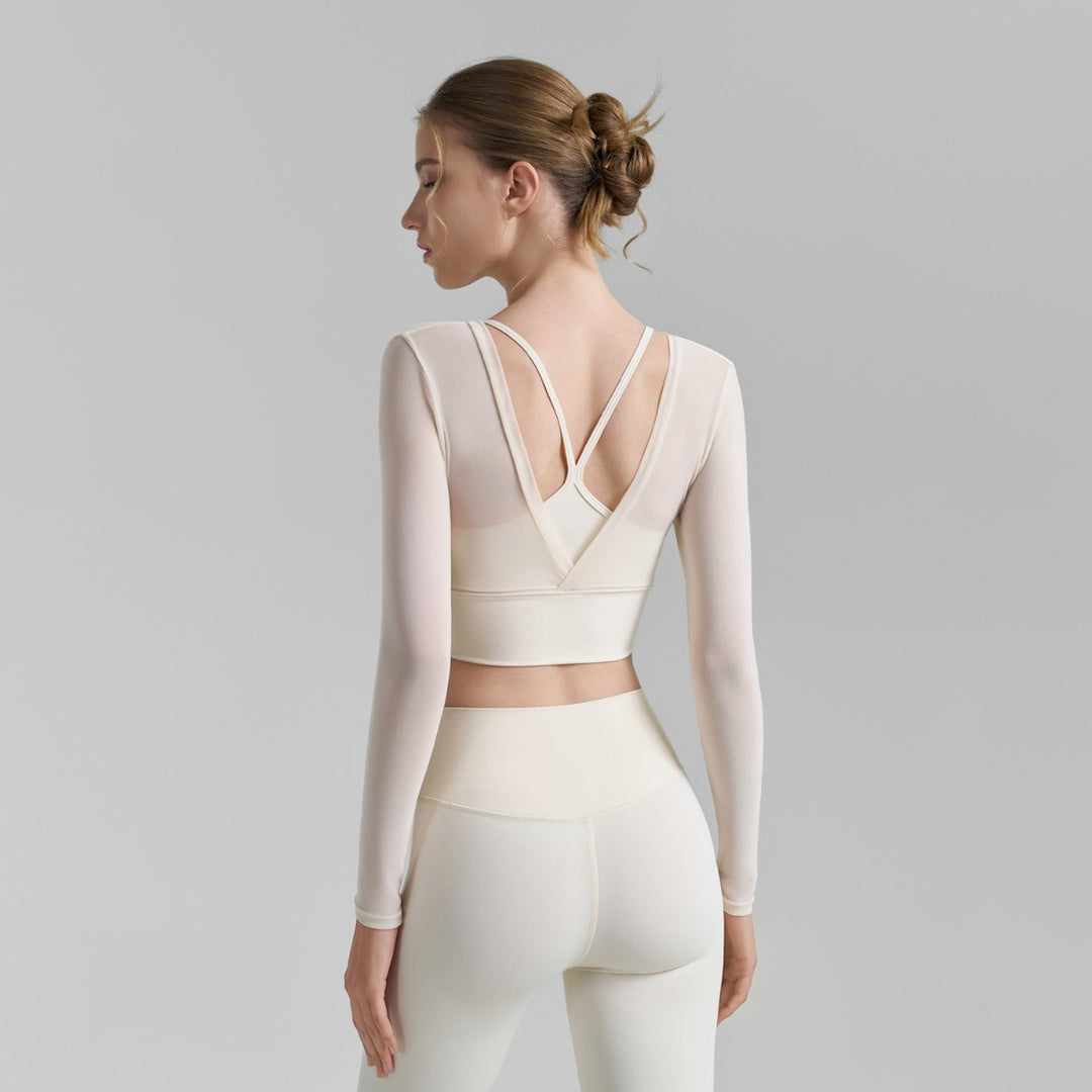 EB | Fake zwei sexy Mesh-Yoga-Kleidung