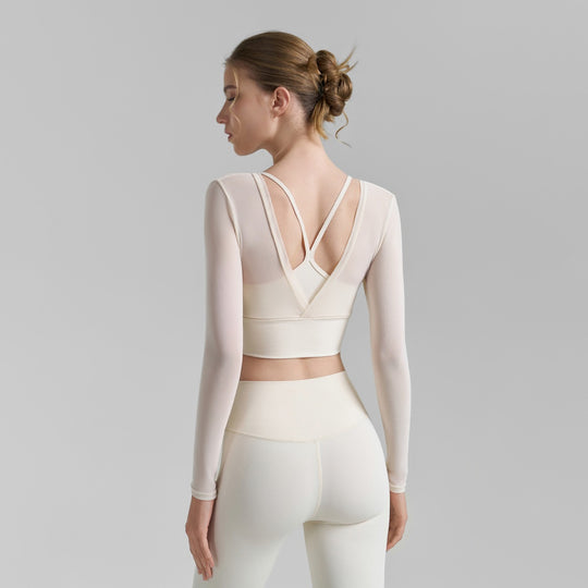 EB | Fake zwei sexy Mesh-Yoga-Kleidung