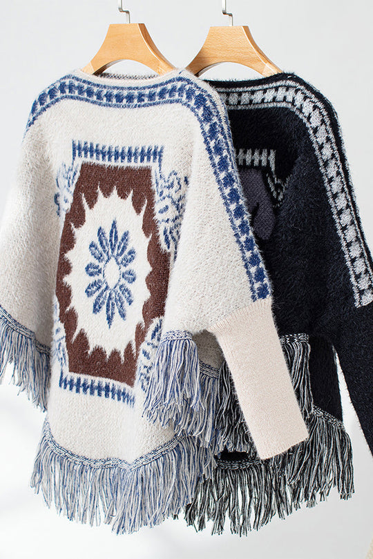 EB | Strickpullover mit Quasten-Saum