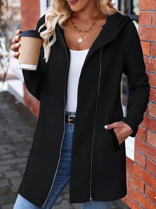 EB | Reißverschlussjacke mit Kapuze Polyester/baumwolle Lässig und Komfortabel