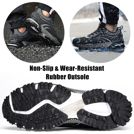 Leicht Sicherheitsschuhe Herren Damen Arbeitsschuhe Atmungsaktiv Schutzschuhe Stahlkappe Sportlich Sneaker EB