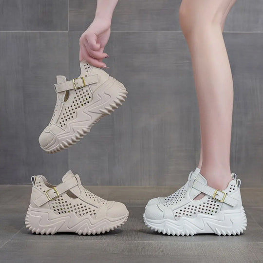 Atmungsaktive Sommer-Schuhe für Damen mit dicken Sohlen EB EB