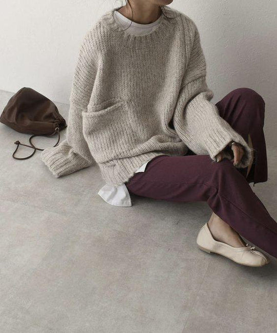 EB | Übergroßer Strickpullover mit Tasche