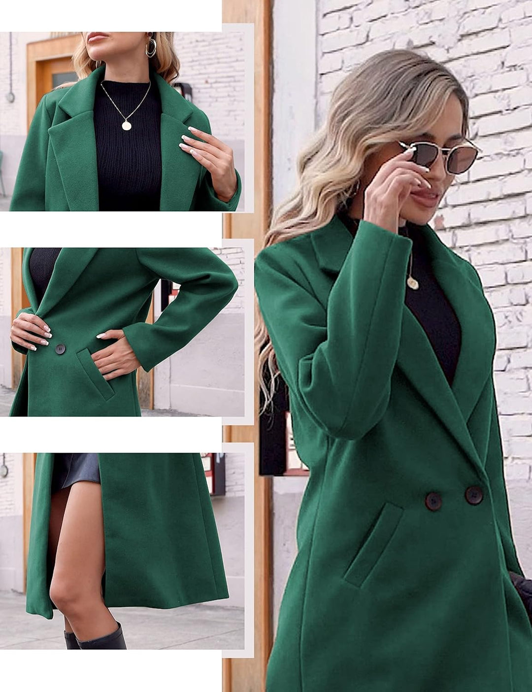 EB | Damen Winter Wollmantel mit spitzem Revers