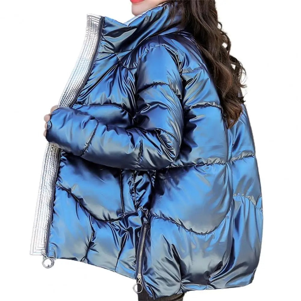 EB | Pufferjacke - Gequiltet und Leicht - Hoher Kragen - Glänzende Oberfläche - Warm und Bequem