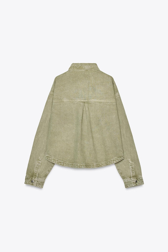 EB | Klassische Khaki Denim-Jacke für Den Alltag