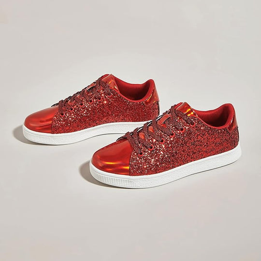 Funkelnde Schnür-Fashion-Damen-Sneaker - Xenia EB
