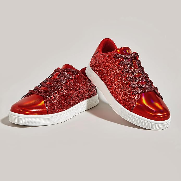 Funkelnde Schnür-Fashion-Damen-Sneaker - Xenia EB