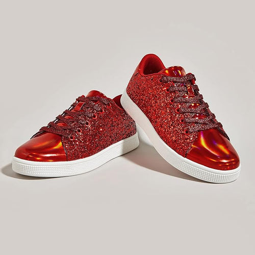 Funkelnde Schnür-Fashion-Damen-Sneaker - Xenia EB